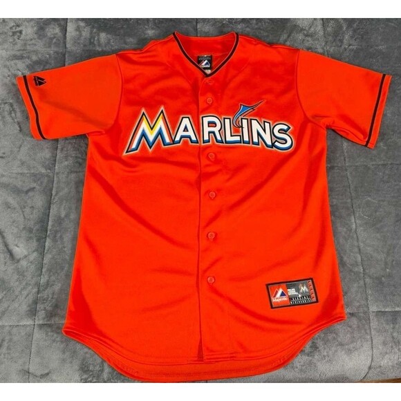 Majestic Other - Miami Marlins Jersey Mens Medium Orange MLB Baseball Giancarlo Stanton Majestic
